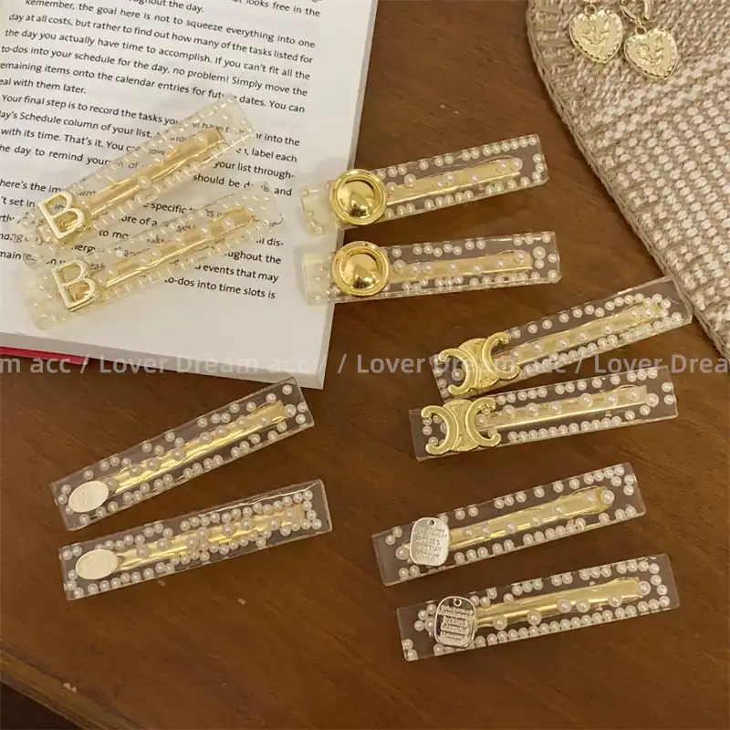 Korean version English alphabet rectangular duckbill hair clip hair accessories