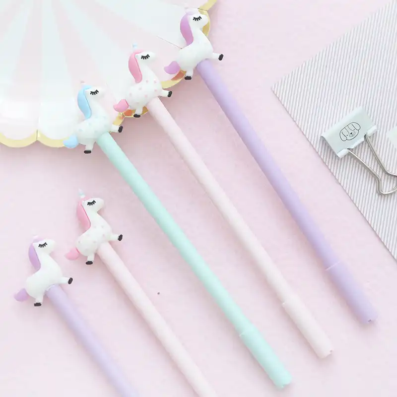 Cute unicorn gel pen black creative 