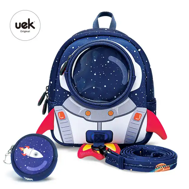 Anti-lost backpack 3-6 years old kindergarten school bag Anti-lost rocket backpack