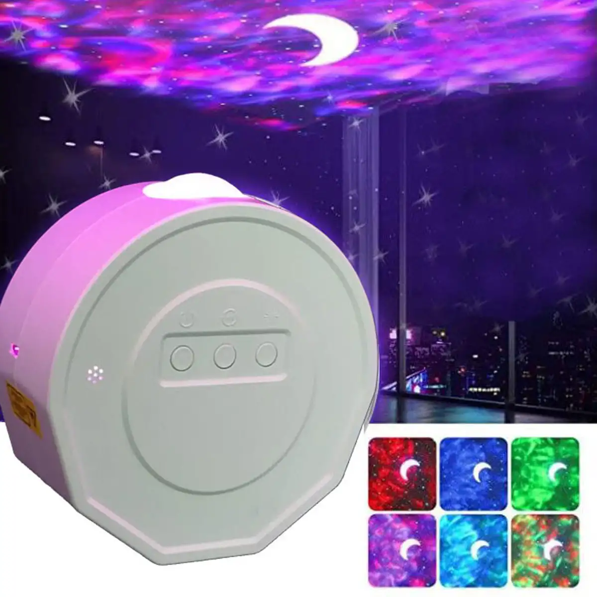 usb music rotating watermark moon starlight projector night light projection lamp