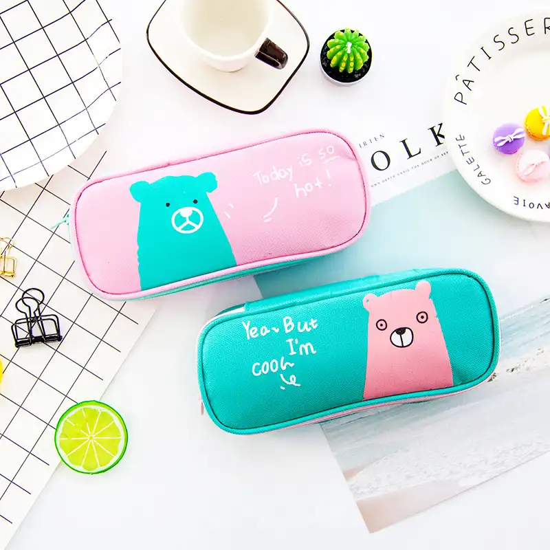 Korean new creative stationery bag cartoon cute little animal pencil case