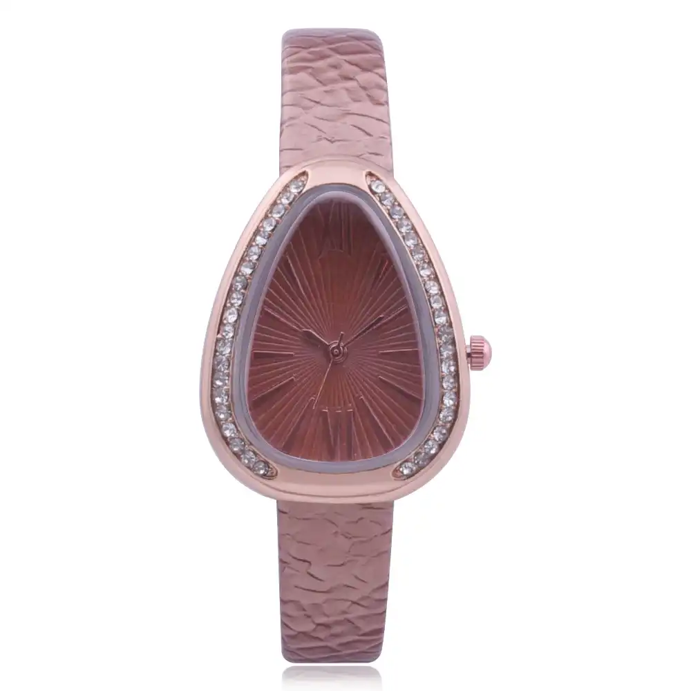 Fashion Water Drop Dial Women's Irregular Belt Watch Roman Dial Diamond Inset Watch