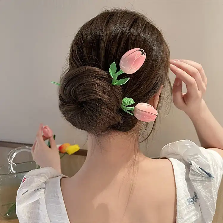 Tulip hairpin simple design hair accessories head hairpin headdress