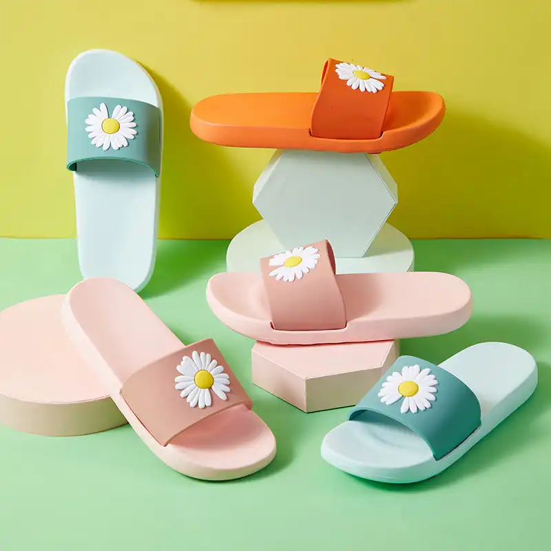 Cute chrysanthemum flower female fashion home bathroom eva rubber and plastic slippers