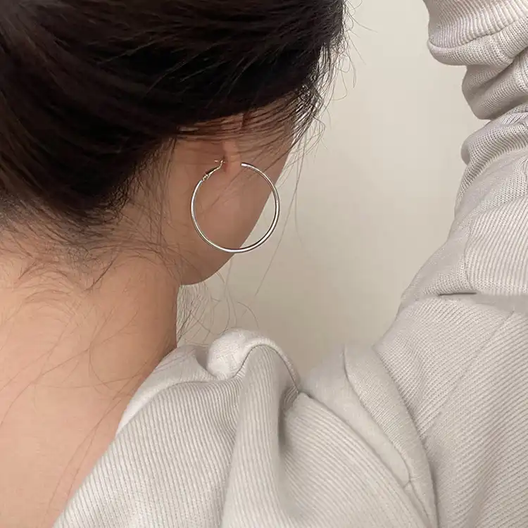 Large circle earrings women's high-end minimalist earrings