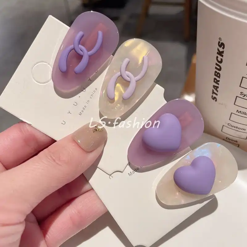 Purple Acetic Acid Hairpin Korean Love Letter Hairpin Duckbill Hairpin