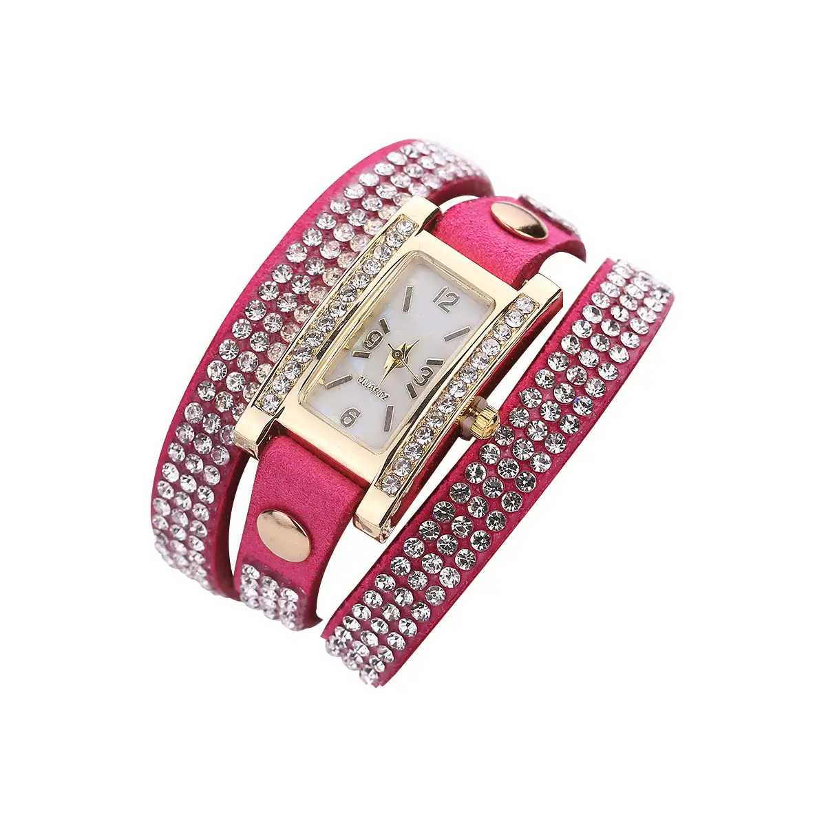 Korean velvet square head bracelet watch ladies winding watch with diamond belt quartz watch