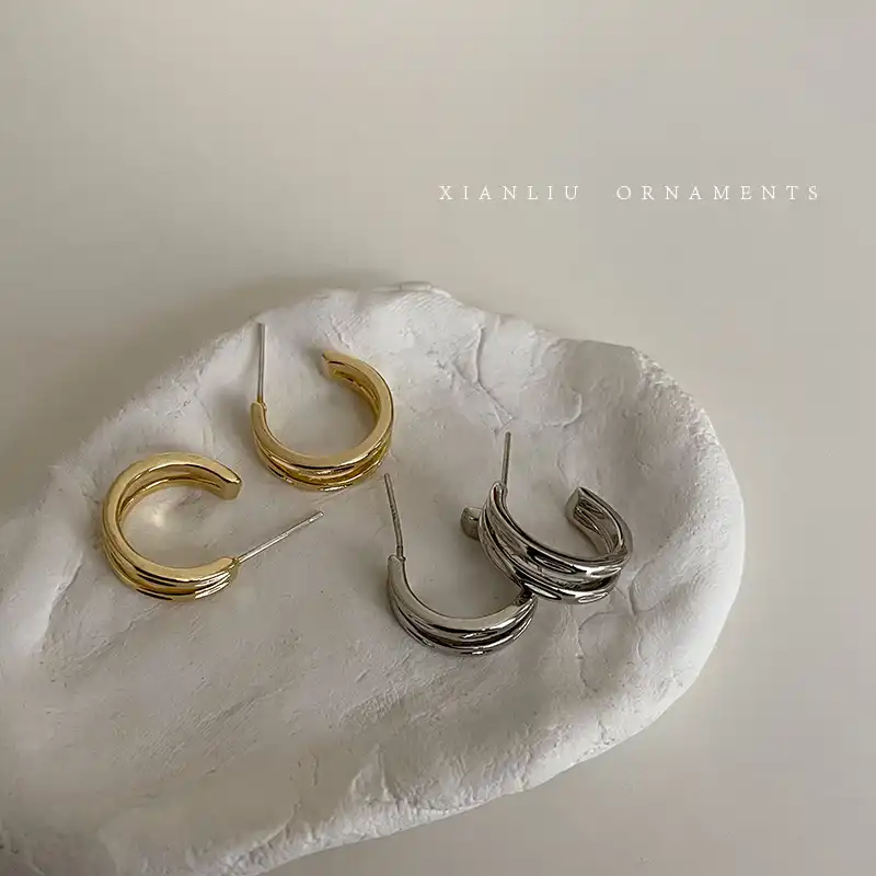 Elegant high-end double hoop earrings