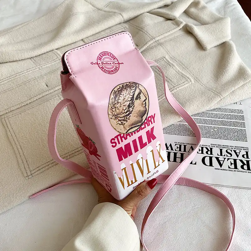 Fashion lovely sweet  strawberry chocolate milk biscuit PU leisure bag