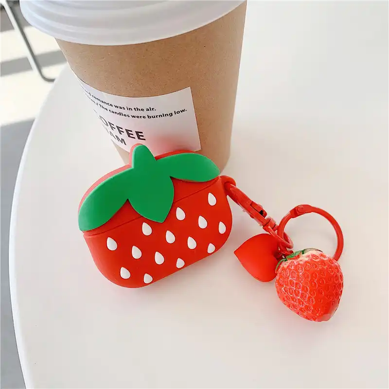 ins little strawberry AirPods pro3 Bluetooth headset protective sleeve anti-fall