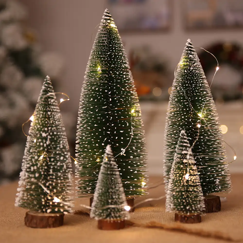 Christmas tree stained with white cedar desktop small Christmas tree desktop window decoration