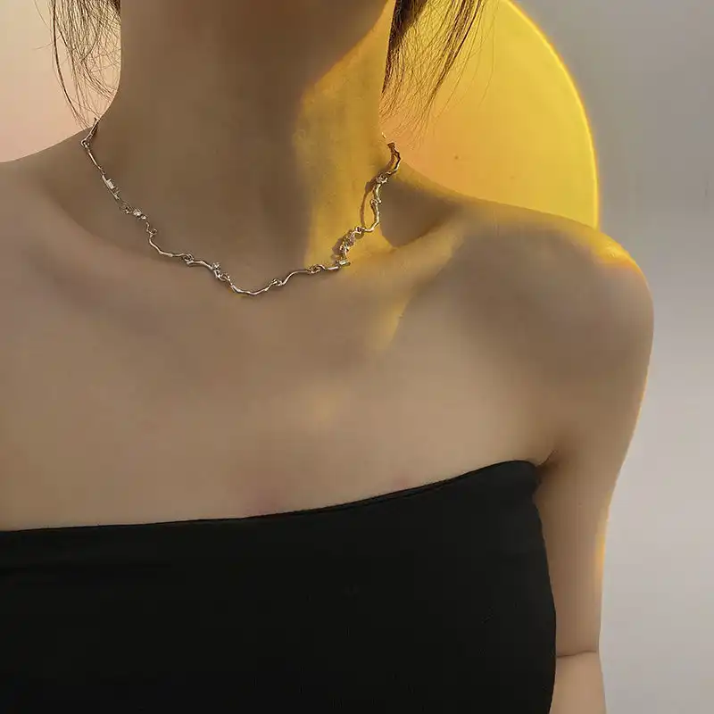 Wave pattern necklace clavicle chain ins collar necklace