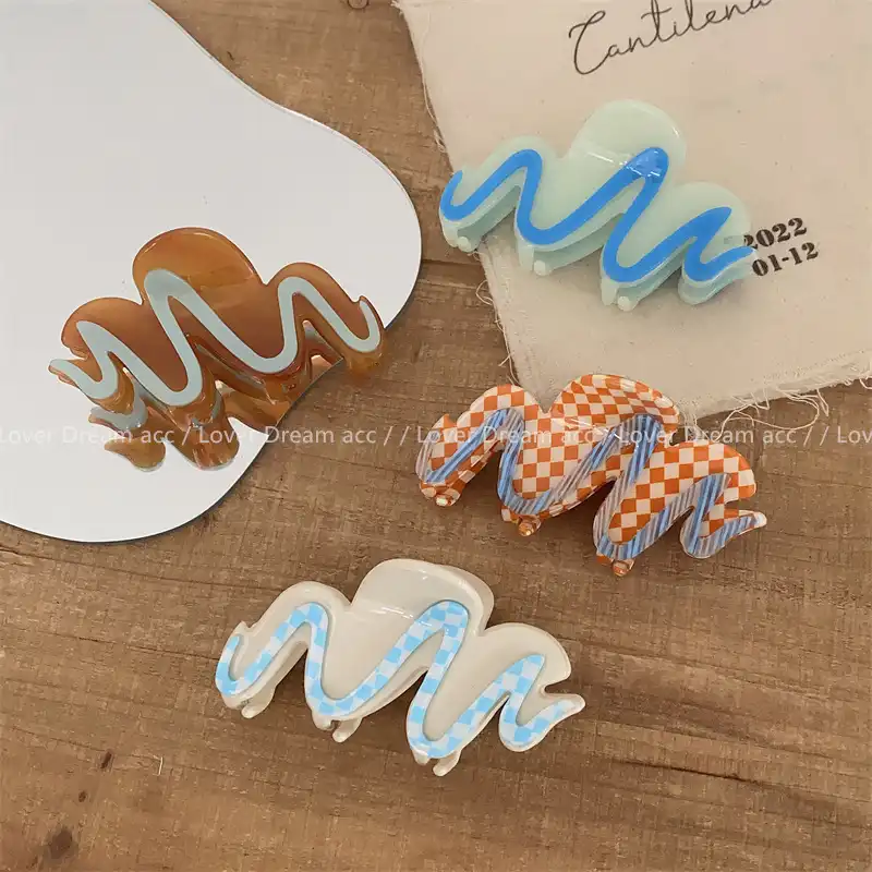 Korean color matching acetate wavy cloud hair clip hair clip hair accessories