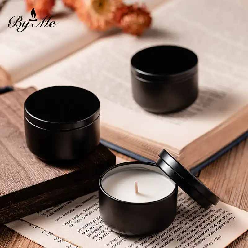 40g travel pack aromatherapy candle black tin mini essential oil candle