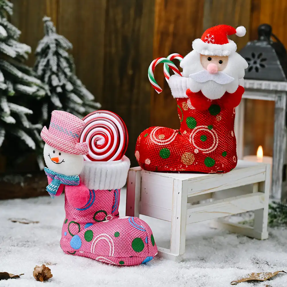 Christmas decoration supplies bright cloth boots candy boots gift boots