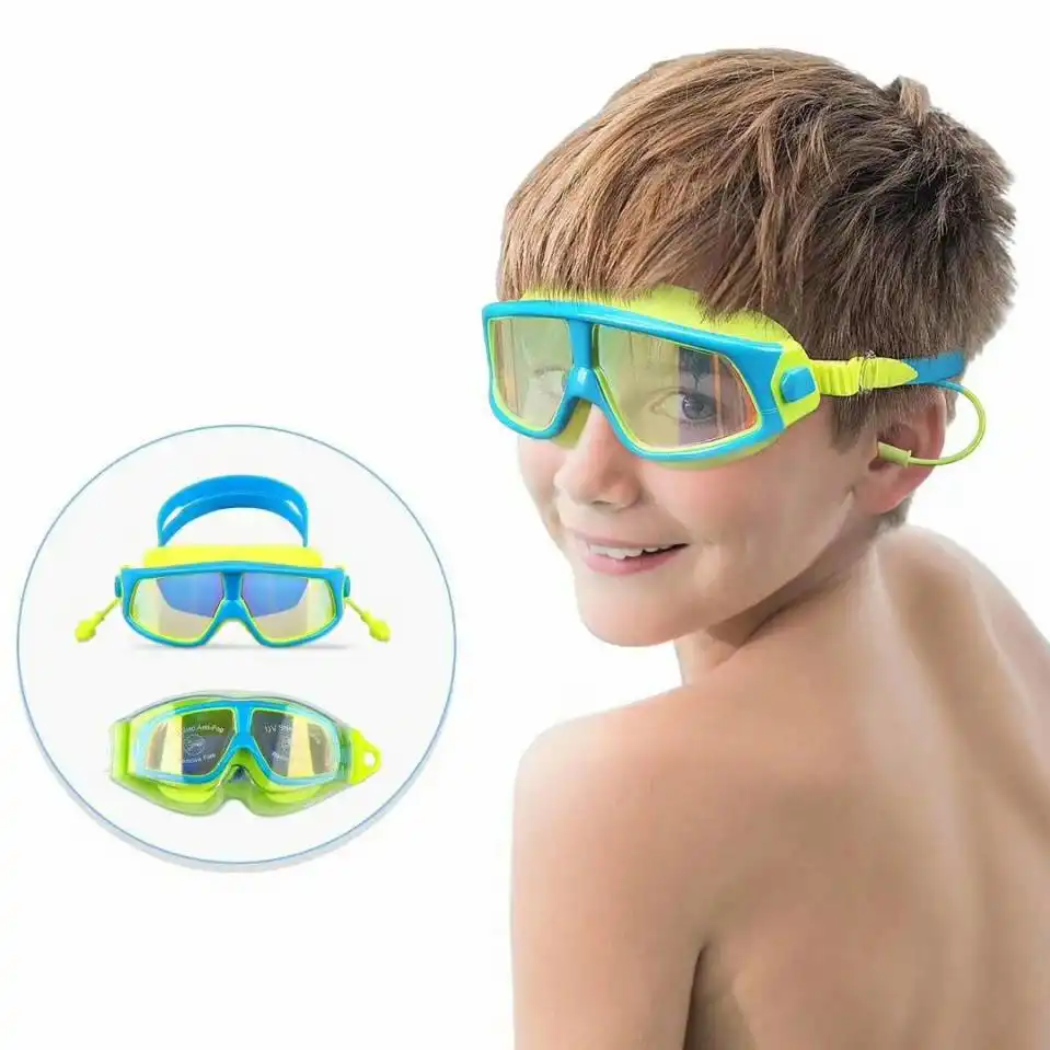 Children's swimming goggles large frame anti-fog waterproof electroplated swimming goggles