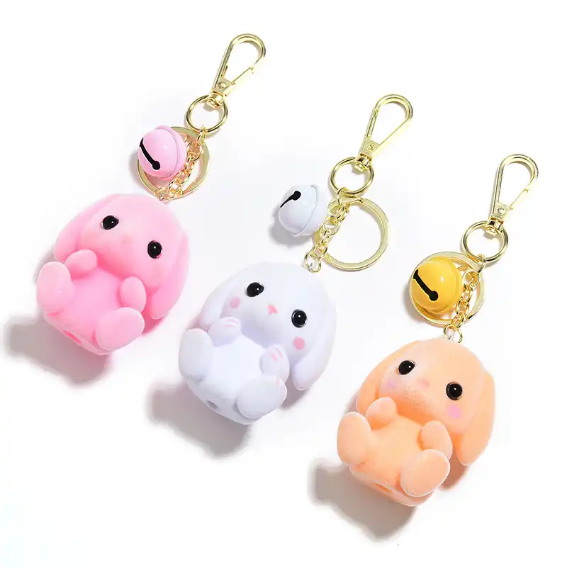 Flocking puppy doll keychain