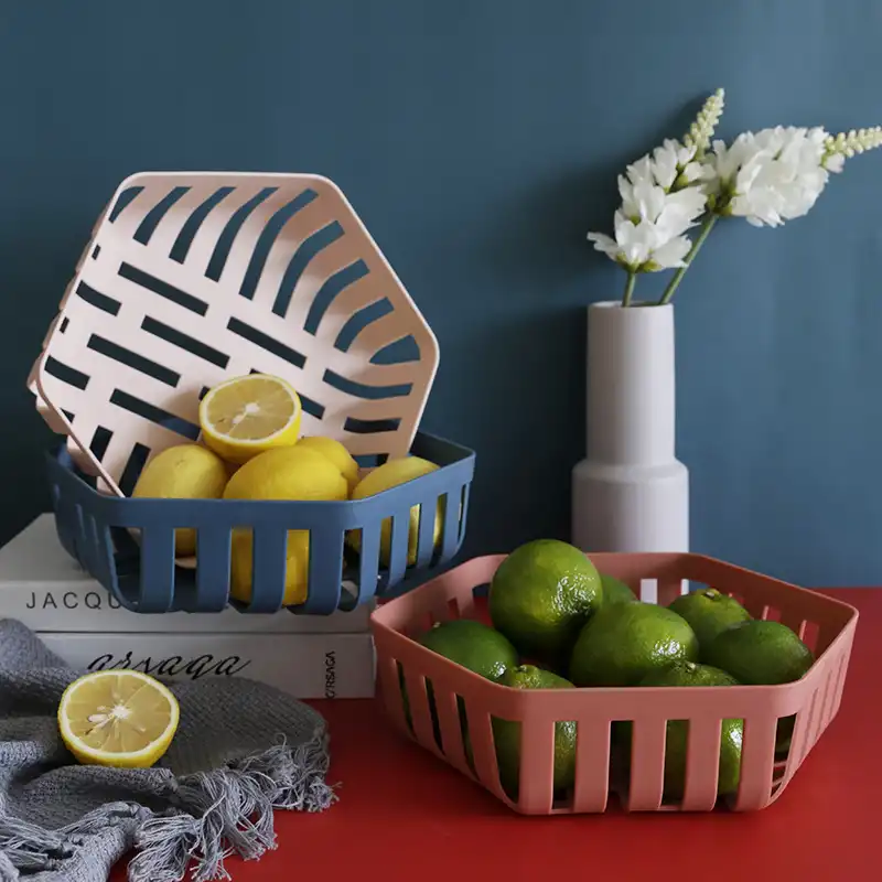 Plastic hollow fruit basket drain basket home kitchen sink vegetable basket