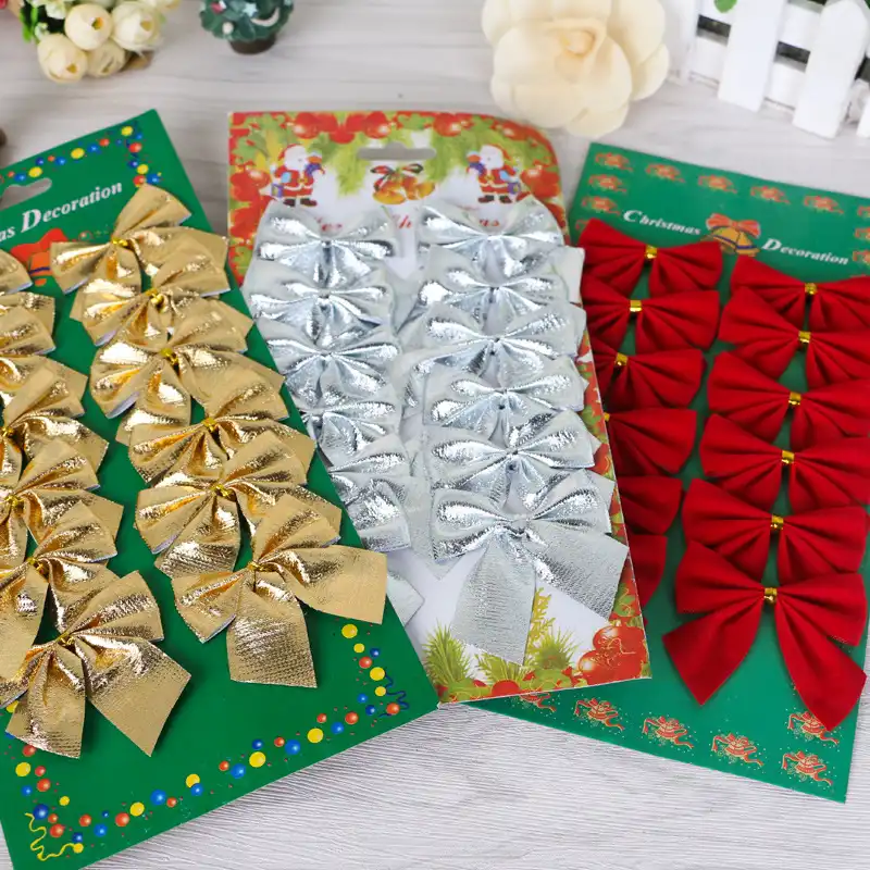 Christmas decorations Christmas tree ornaments small bow 12 pieces