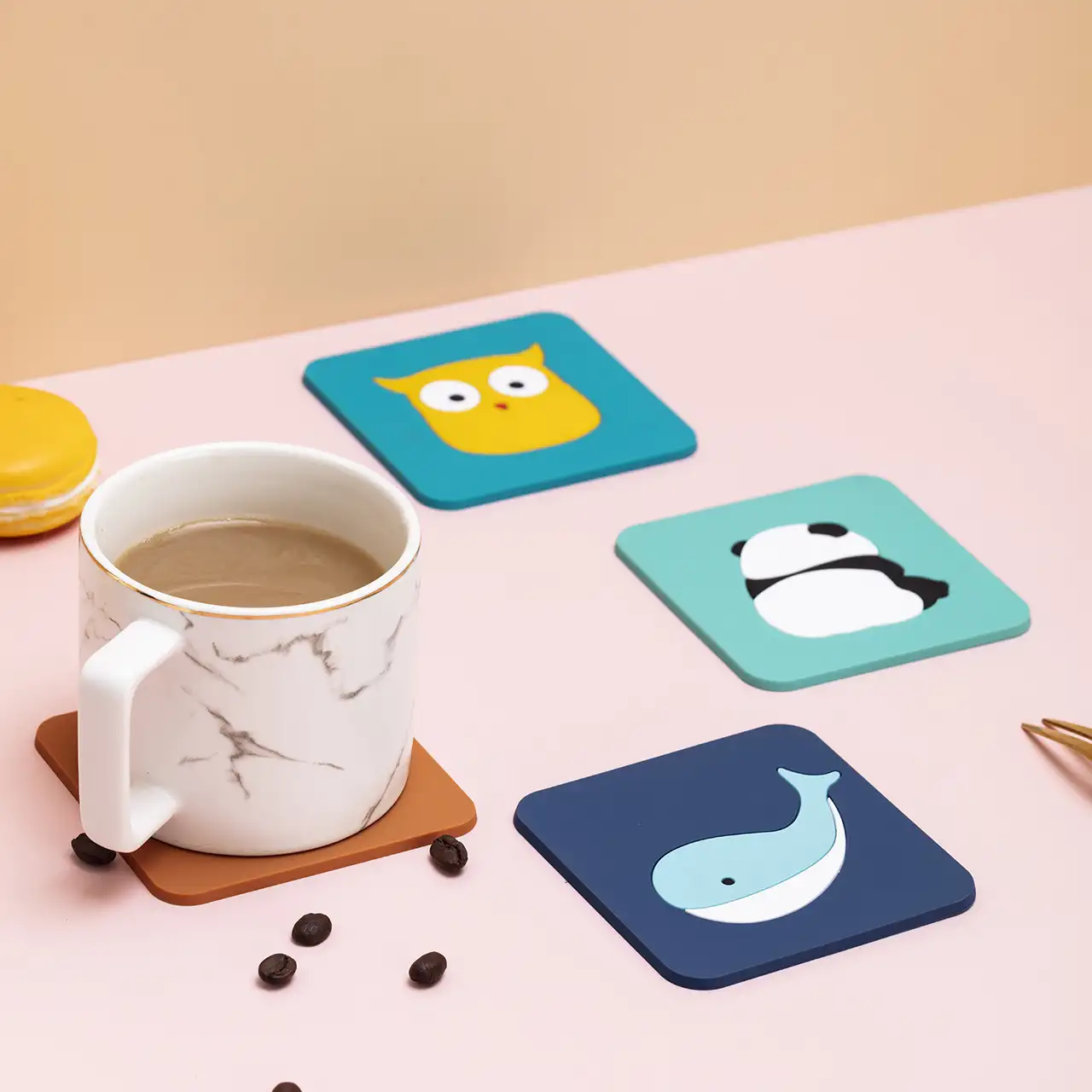 Cute silicone coasters small size