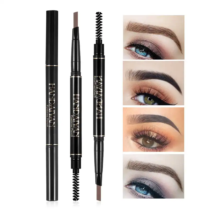 Automatic rotating double-head waterproof, non-smooth triangle eyebrow pencil