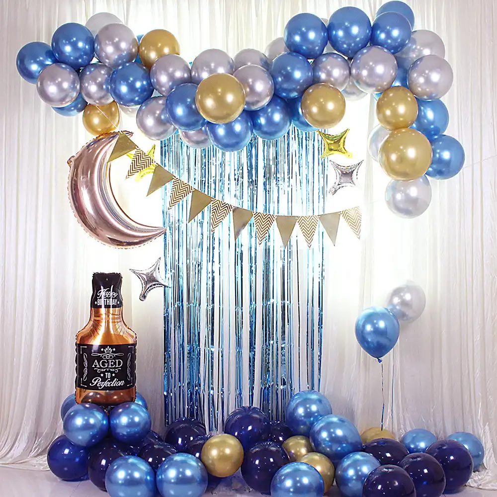 Blue balloon set hanging flag balloon set party decoration