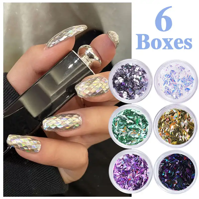 Nail art sequins ins style nail gold and silver glitter heart-shaped butterfly patch set