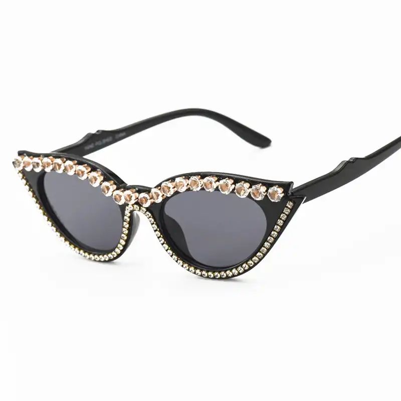 Retro cat eye lady full diamond sunglasses 