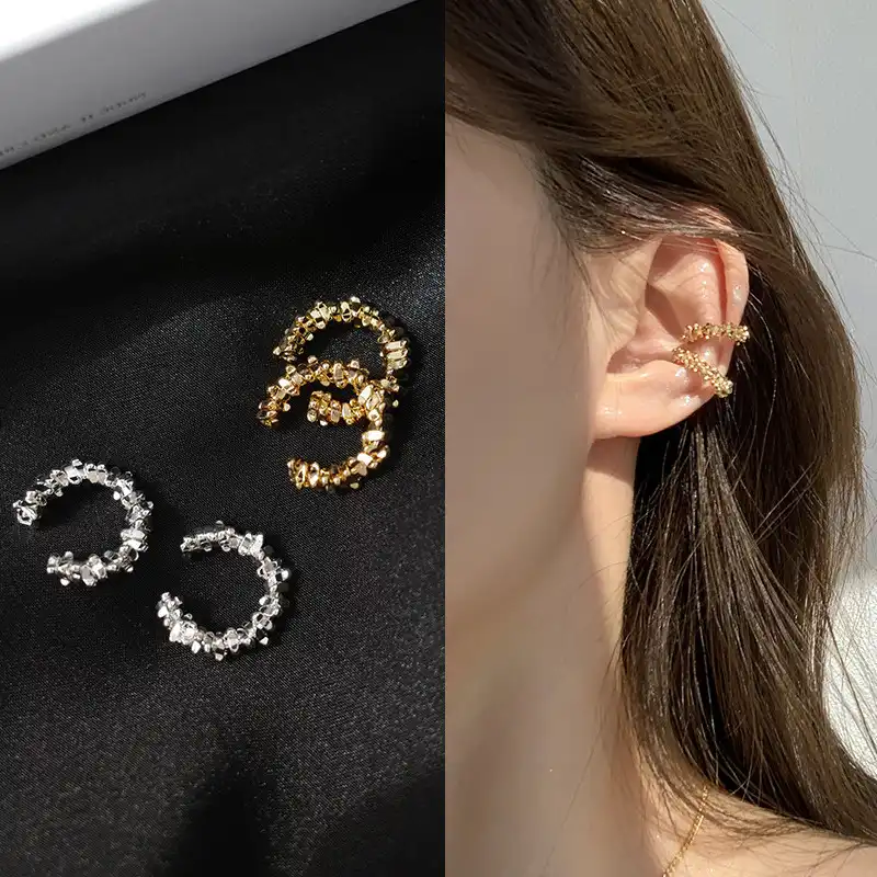 Exquisite super flash pinion ear cuff ear clip without pierced ear clip