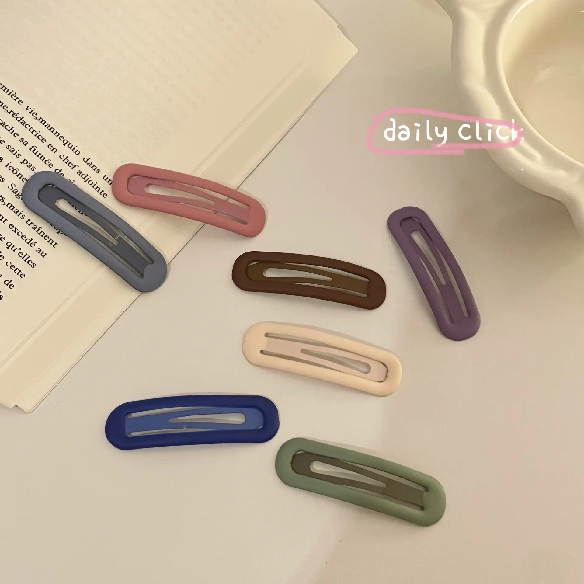 Morandi color BB clip oval frosted bangs clip hair clip