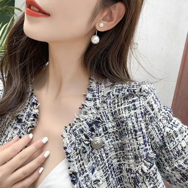 Long earrings temperament tassel pearl earrings