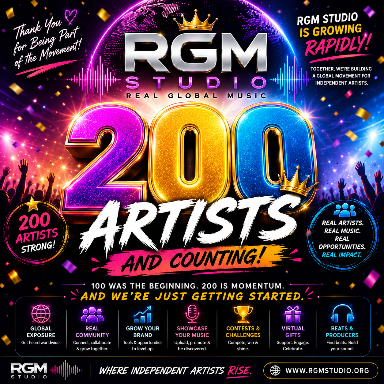 🎉🚀 RGM STUDIO HAS REACHED 200 ARTISTS!