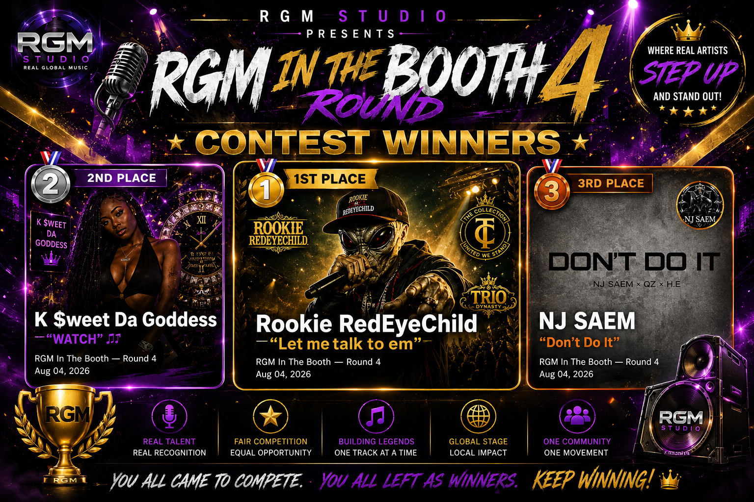 🎤 RGM IN THE BOOTH — ROUND 4 HAS OFFICIALLY CROWNED ITS CHAMPIONS! 🏆🔥