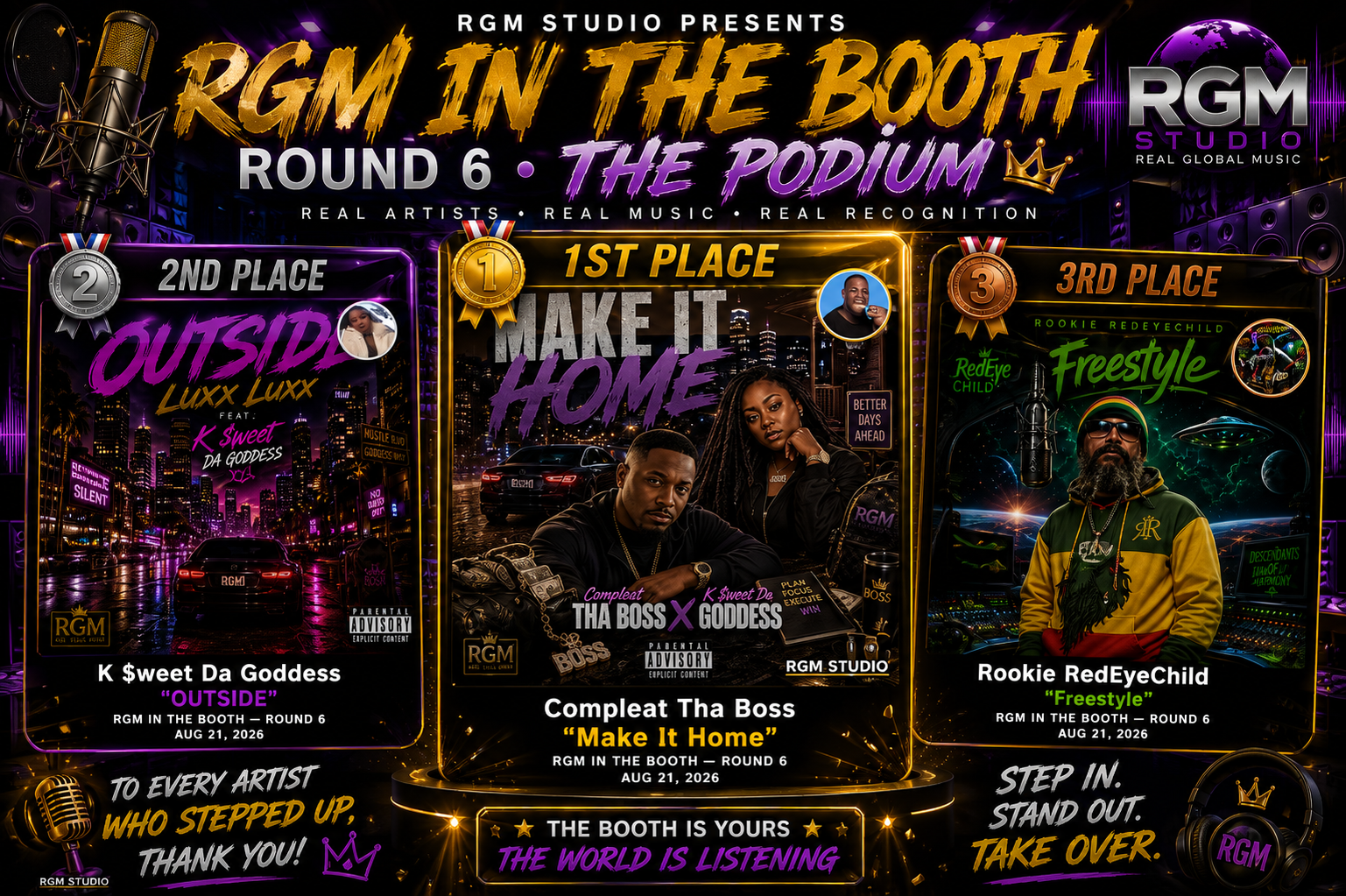 🎙️🏆 RGM IN THE BOOTH — ROUND 6 WINNERS 🏆🎙️