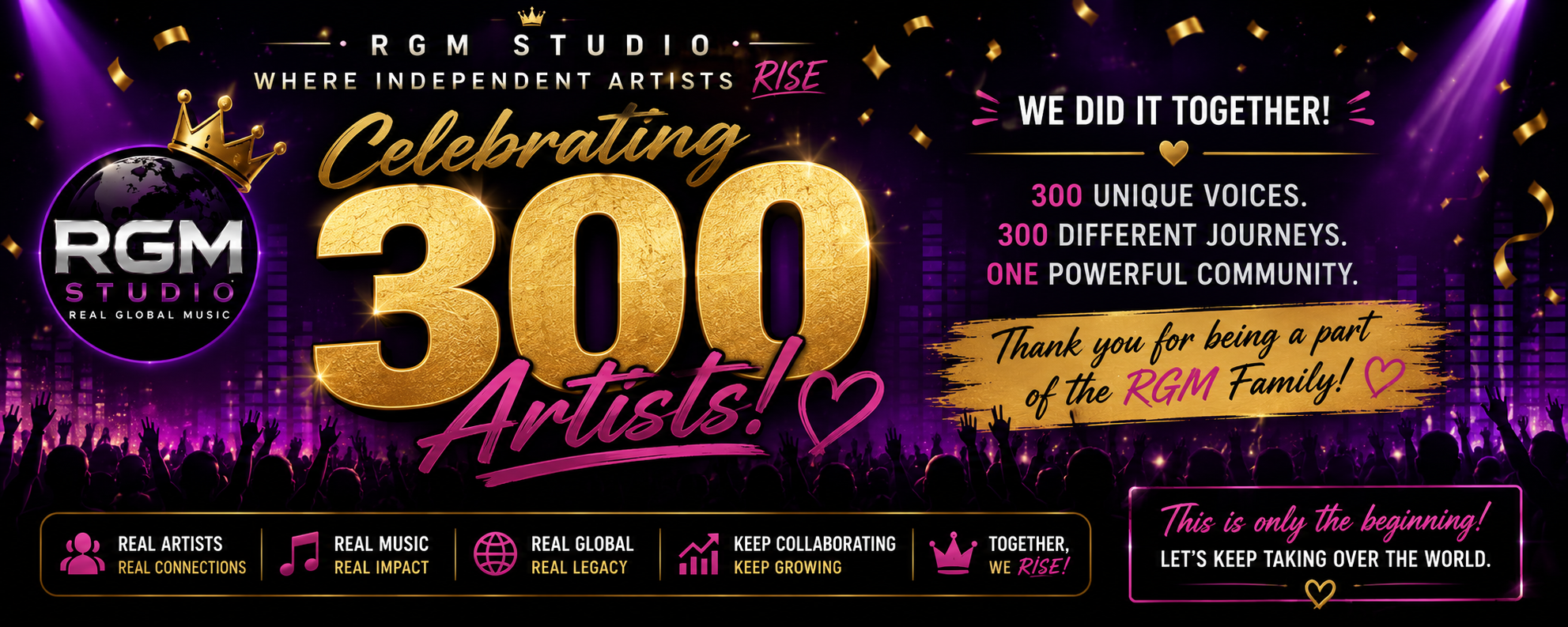 🎉💜 WE DID IT 300 ARTISTS STRONG! 💜🎉