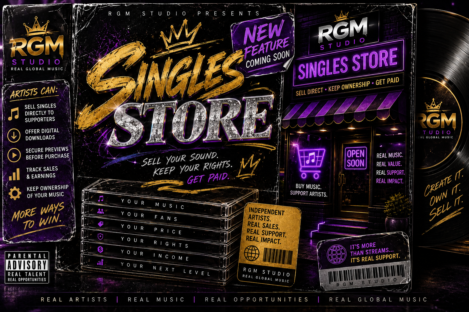 🚨💿 NEW FEATURE COMING TO RGM STUDIO — SINGLES STORE! 💿🚨