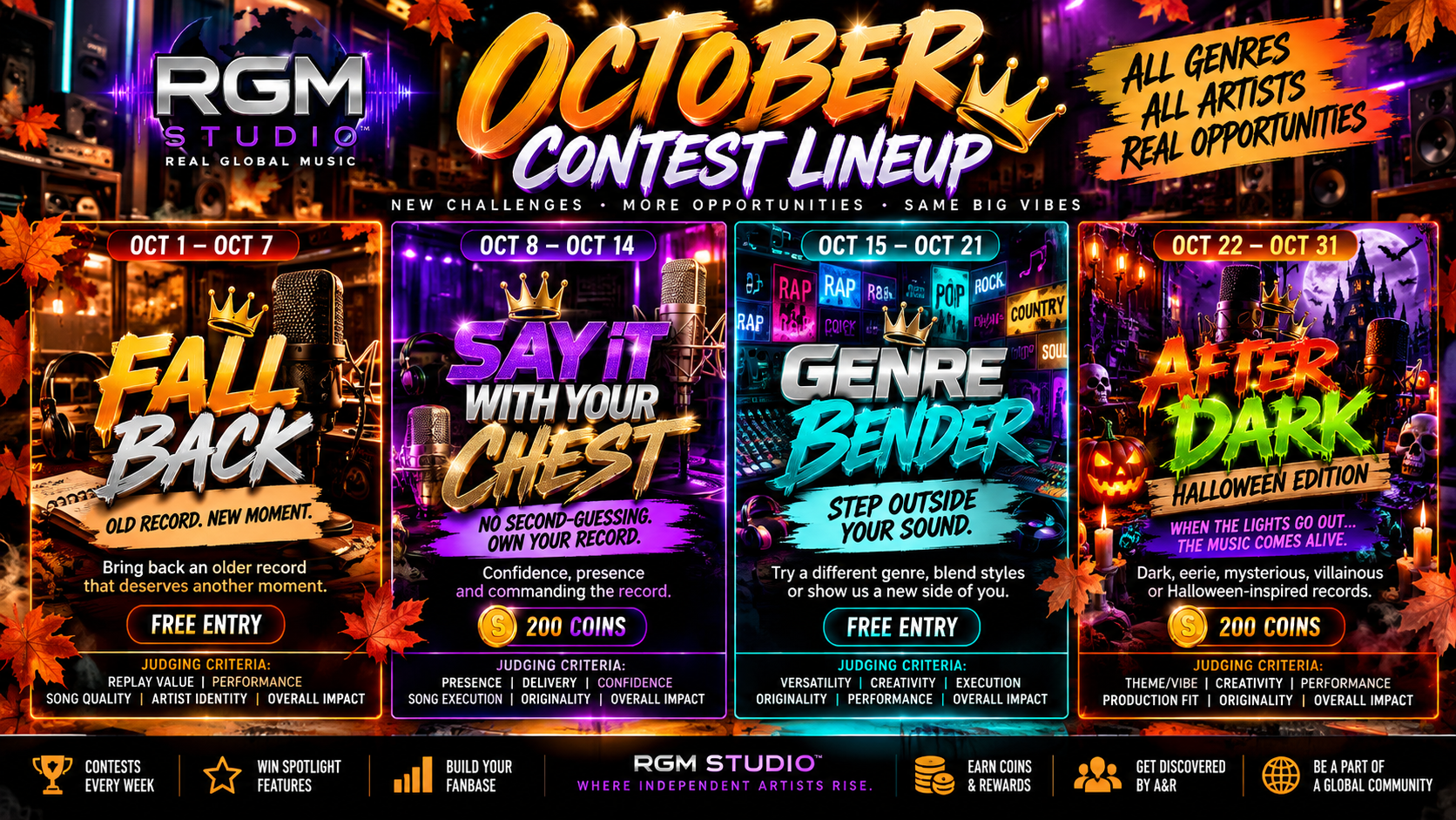 🚨🎃 RGM STUDIO — OCTOBER CONTEST LINEUP IS HERE! 🎃🚨