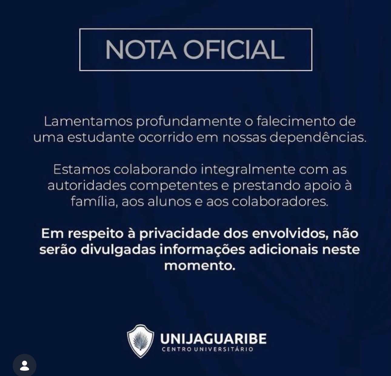 UniJaguaribe divulga nota após falecimento de estudante em suas dependências
