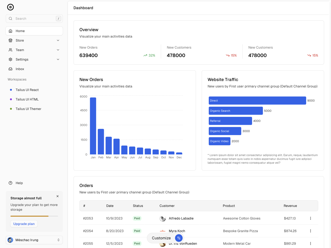 Tailus React - Imagem 3 Tailus React - Imagem 3