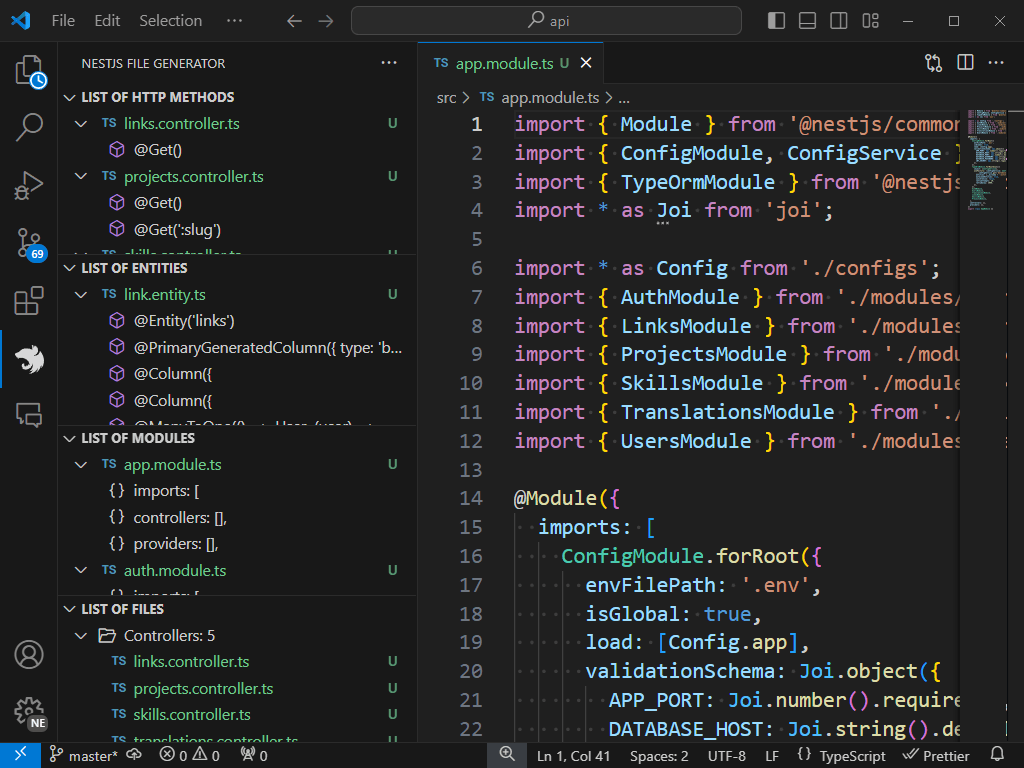 NestJS File Generator for VSCode - Imagem 2