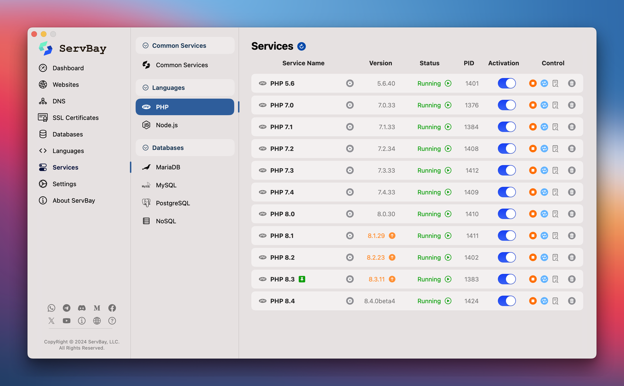 ServBay - Imagem 4 ServBay - Imagem 4