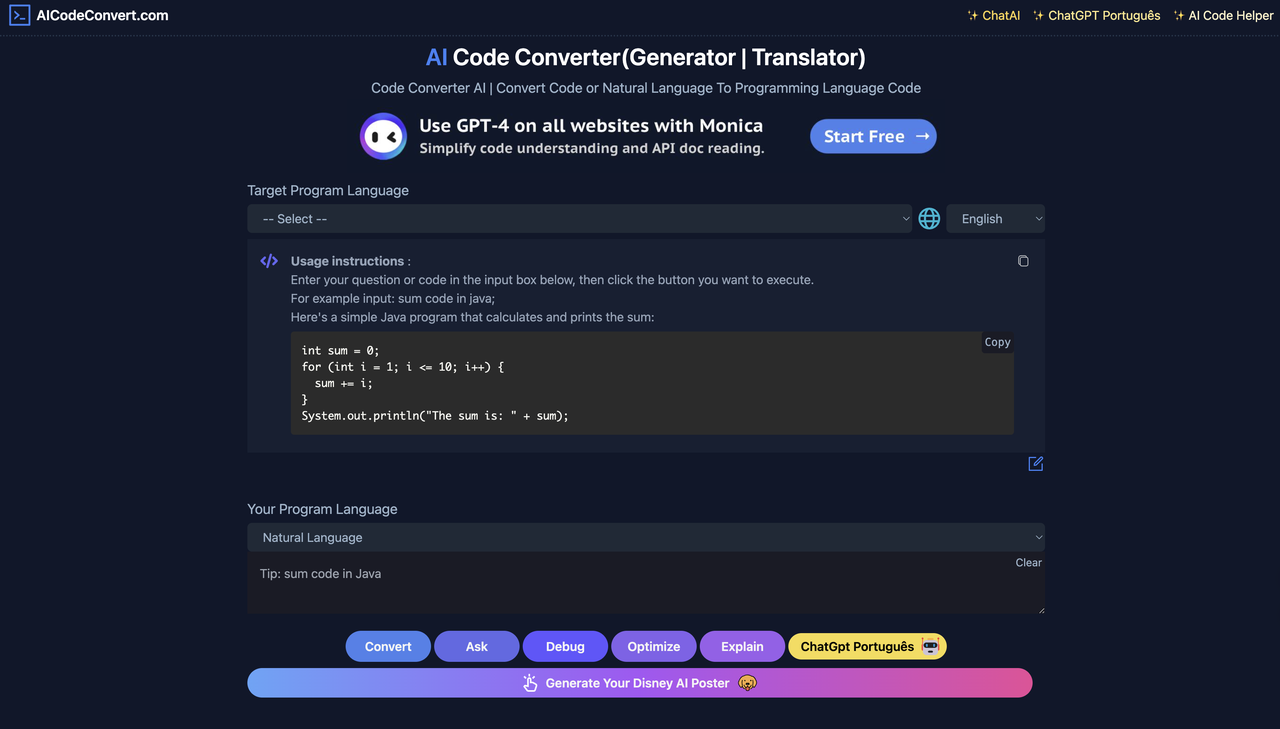 AI Code Translator - Imagem 1
