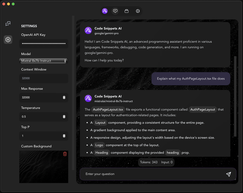 Code Snippets AI - Your Codebase + AI - Imagem 1 Code Snippets AI - Your Codebase + AI - Imagem 1