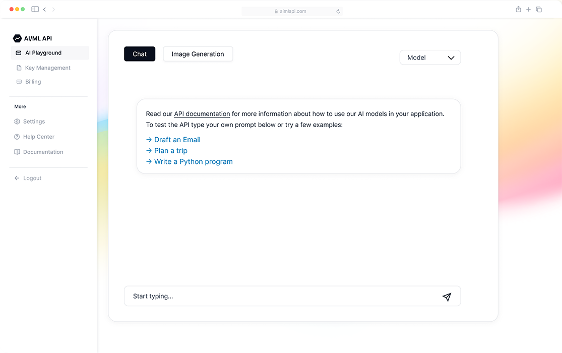AI/ML API - Imagem 2
