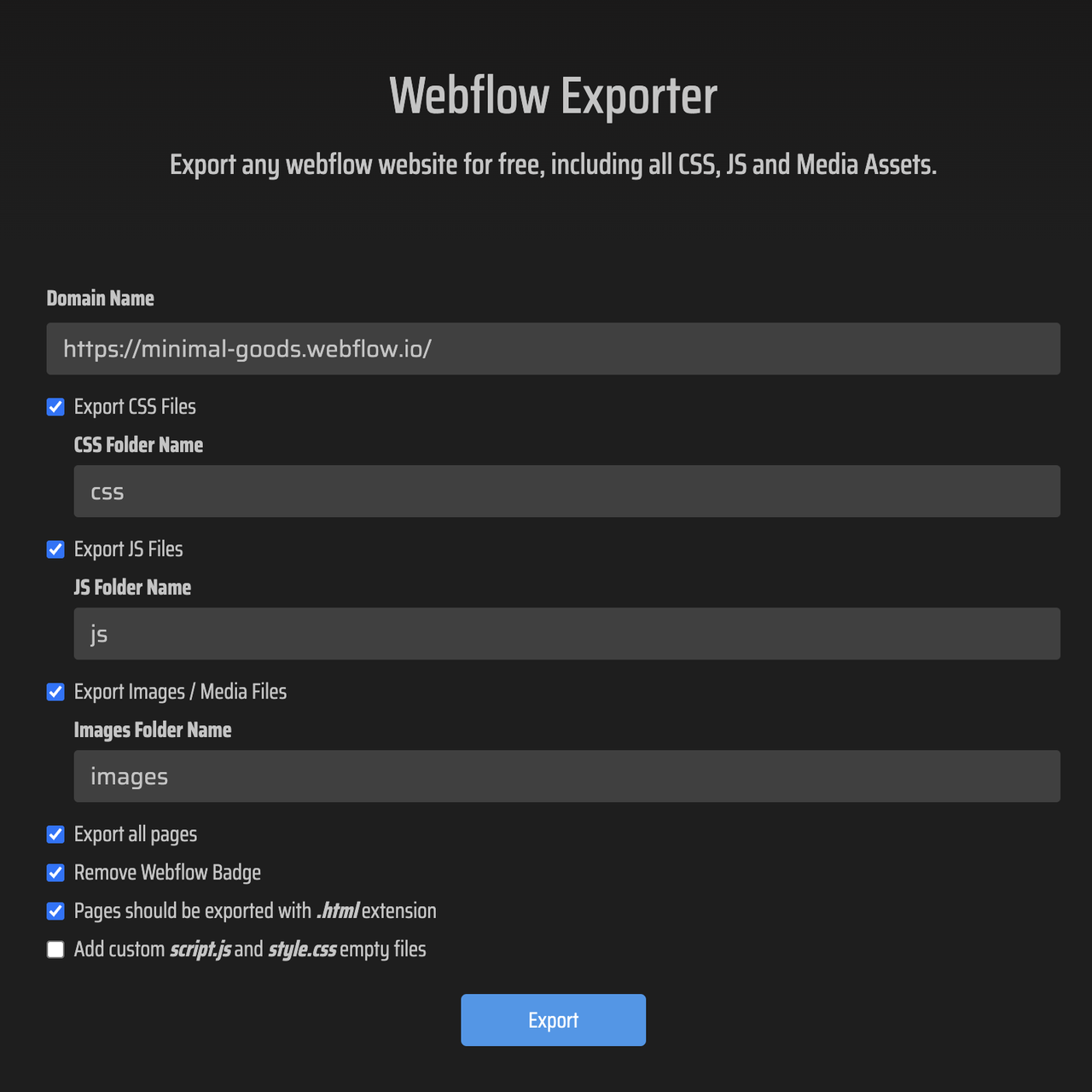 Webflow-Exporter - Imagem 2 Webflow-Exporter - Imagem 2