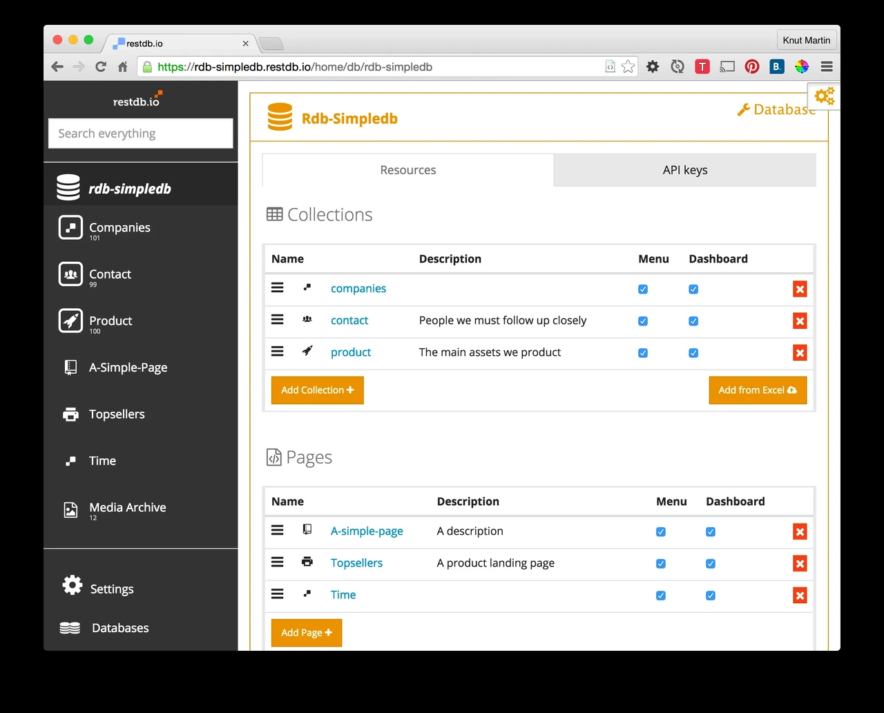 restdb.io - a Plug-and-Play database service