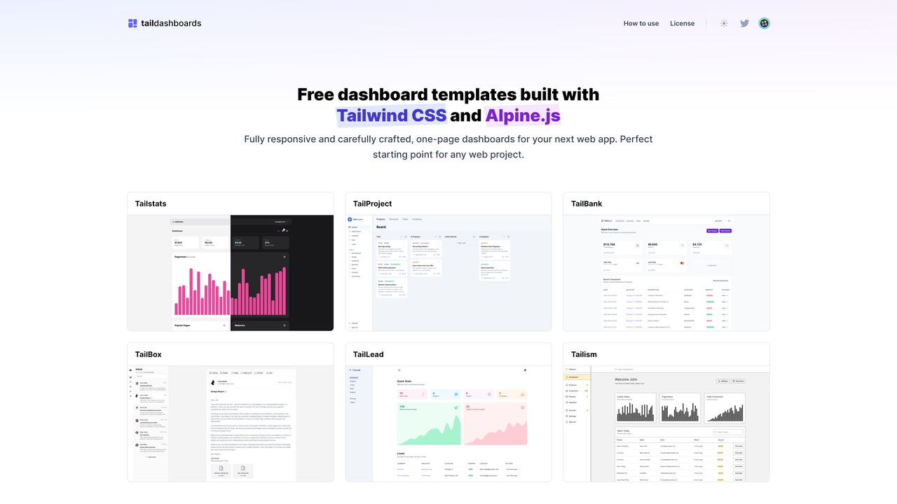 Taildashboards - Imagem 1 Taildashboards - Imagem 1