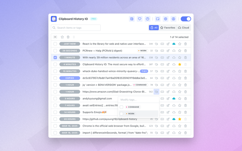 Clipboard History IO - Imagem 1 Clipboard History IO - Imagem 1