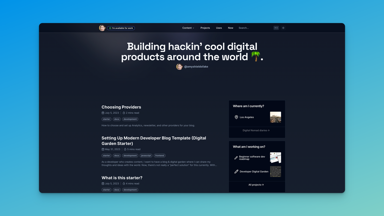 Modern Developer Blog Template (Digital Garden Starter) - Imagem 2 Modern Developer Blog Template (Digital Garden Starter) - Imagem 2