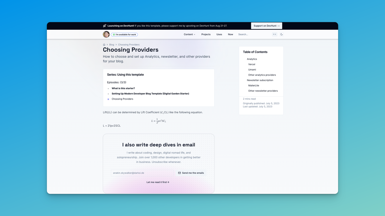 Modern Developer Blog Template (Digital Garden Starter) - Imagem 3 Modern Developer Blog Template (Digital Garden Starter) - Imagem 3